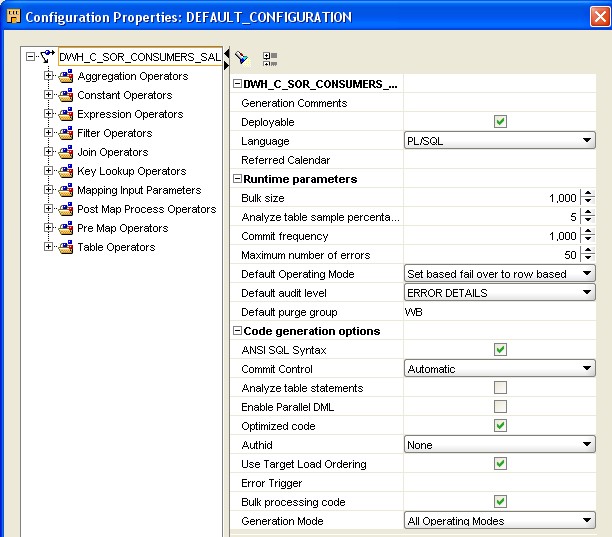 Owb Mapping Configuration