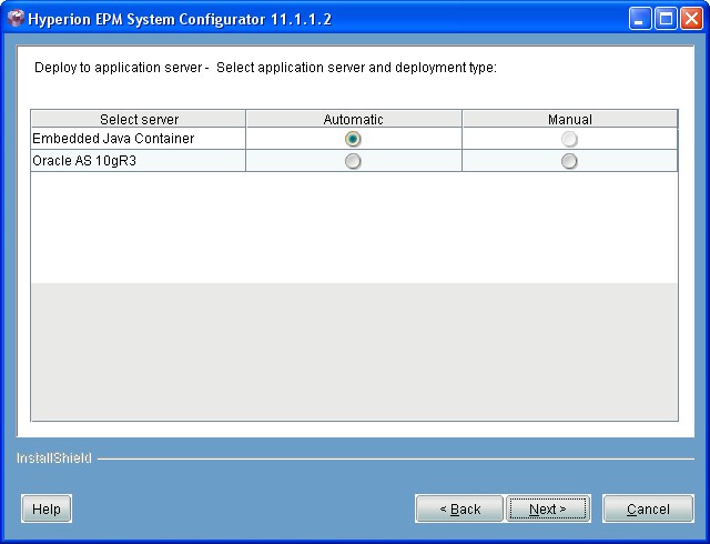 Hyperion Epm System Configurator Application Server