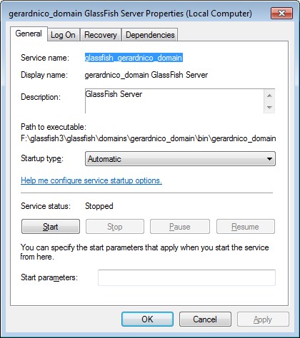 Glassfish Windows Service