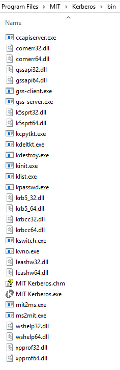 Kerberos Windows Installation Dir