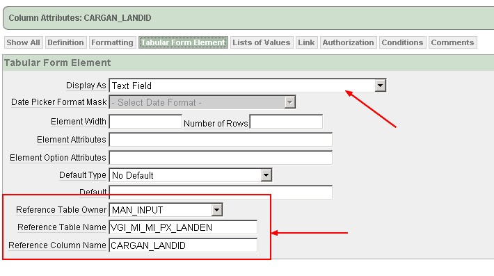 Apex Tabular Form Element