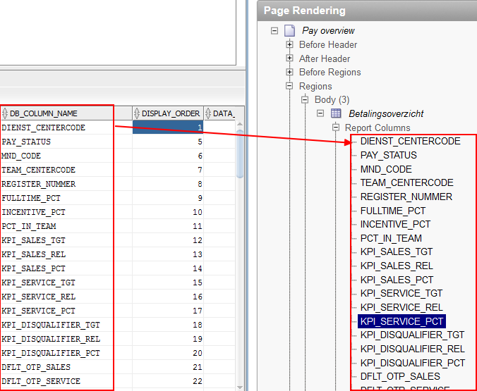 Oracle Apex Report Columns Metadata