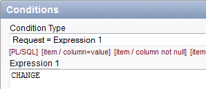 Oracle Apex Request Expression Condition