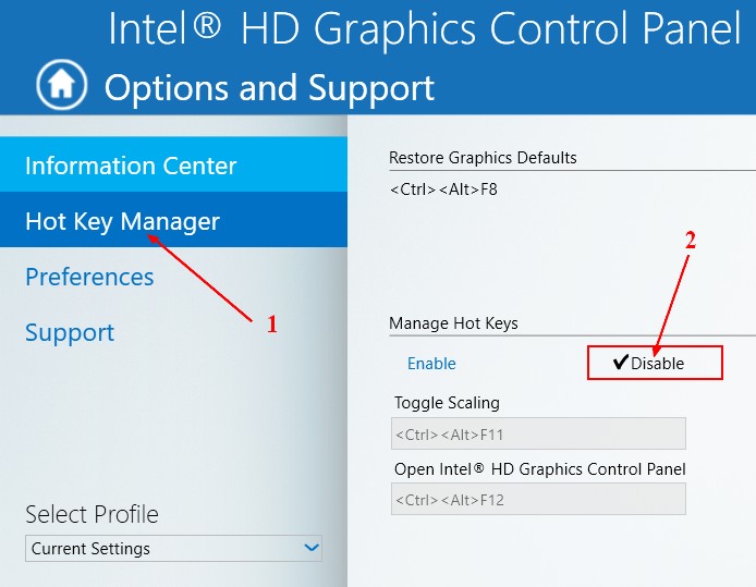 Ctrl Alt Intel Disable