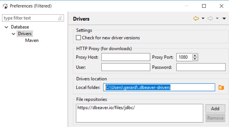 Dbeaver Driver Locations