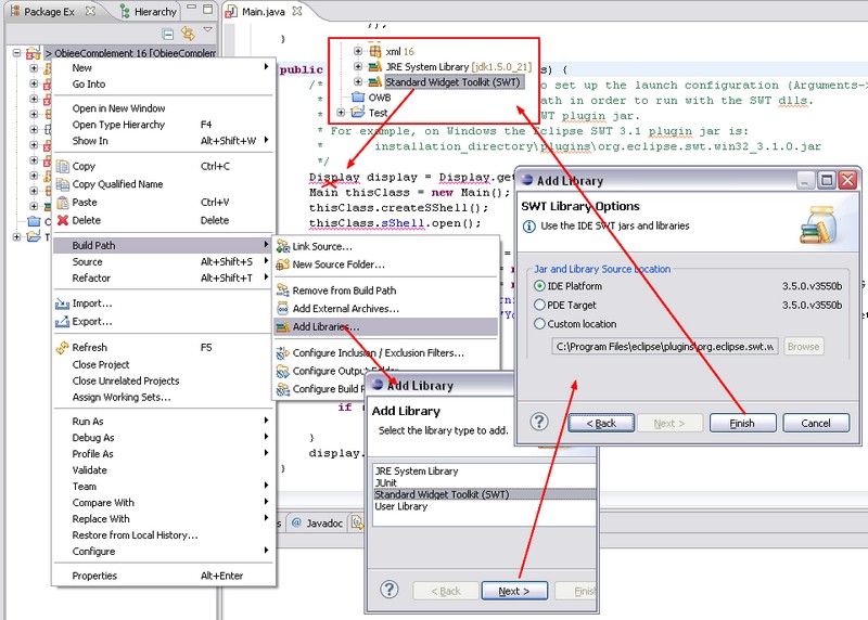 Eclipse Add Library Swt