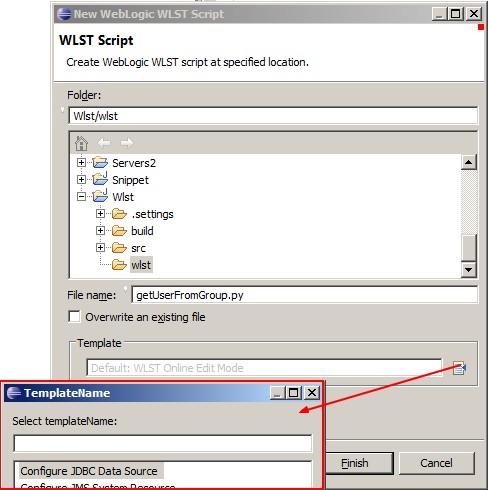 Eclipse Create Wlst Specified Location