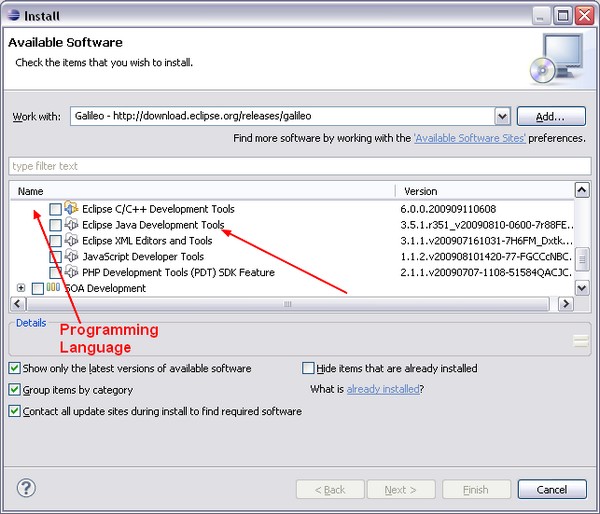 Eclipse Install Java Dvt