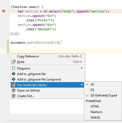 Intellij Javascript Scope From Code