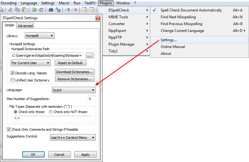 Notepad Language Spell Checking