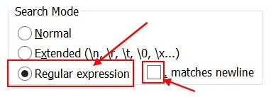 Notepad Replace Search Mode