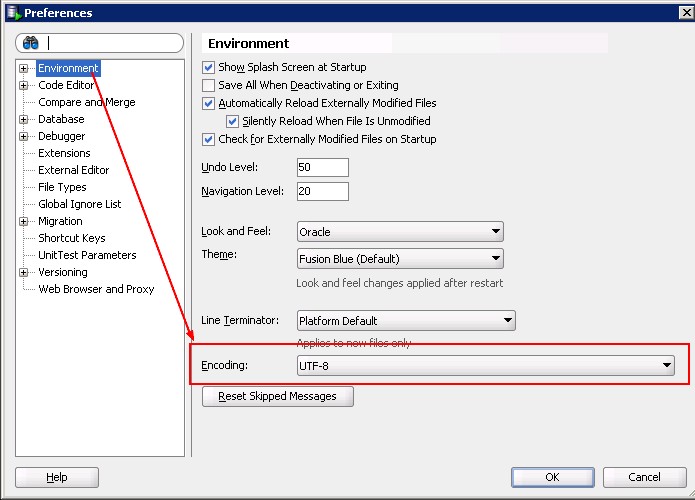 Sql Developer Encoding