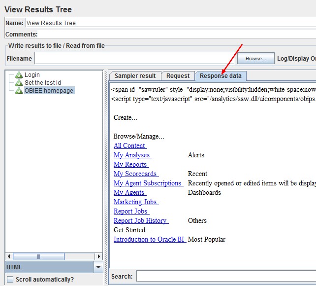 Jmeter Response Data In A View Result Tree