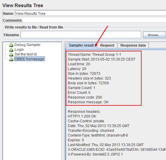 Jmeter Sampler Result In A View Result Tree