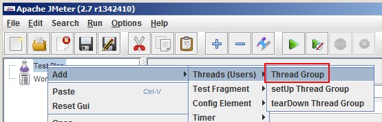 Jmeter Thread Group Add