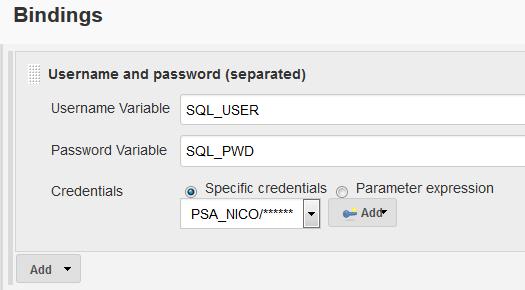 Utplsql Jenkins Credential Binding