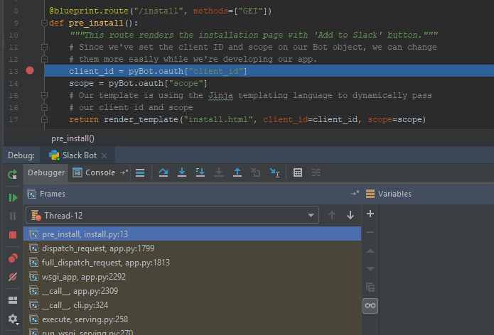 Flask Idea Breakpoint
