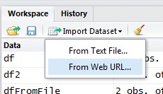 R Studio Import Dataset