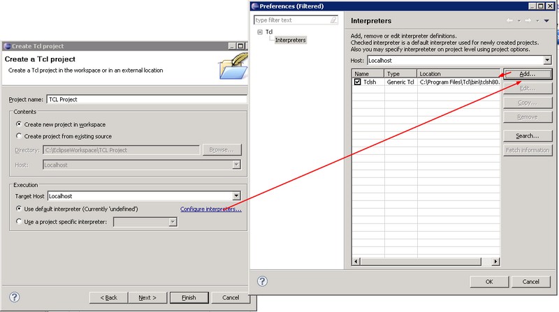 Eclipse Tcl Create Configure Project