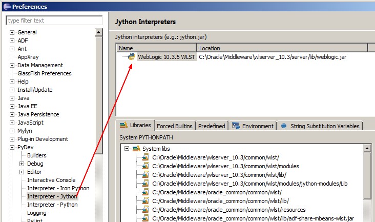 Eclipse Pydev Oepe Jython Interpreters