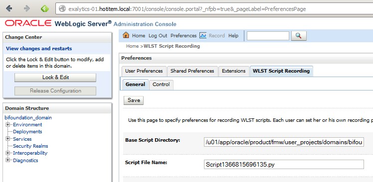 Wlst Script Recording