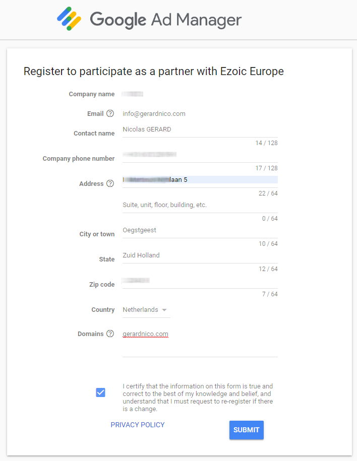 Ezoic Manager Admanager