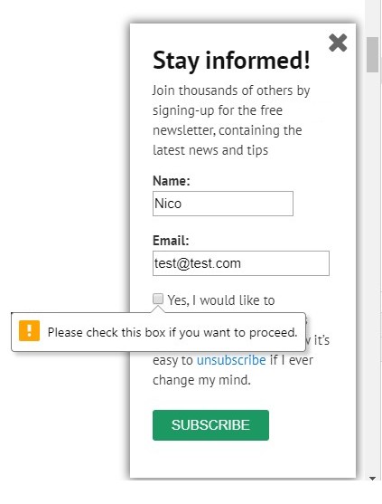 Newletters Signup Form
