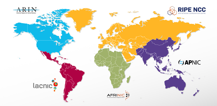 Regional Internet Registries Map