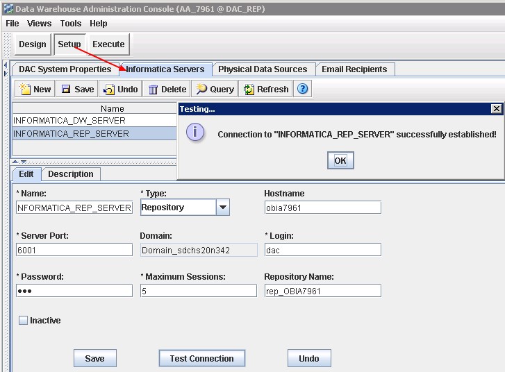 Obia Dac Setup Informatica Servers Rep