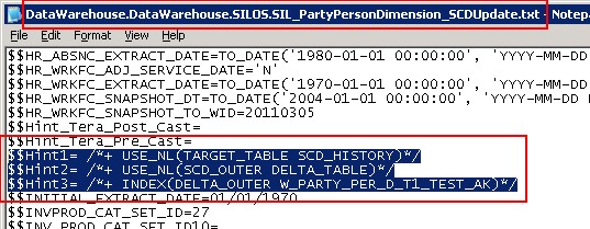Obia Hint Parameter File