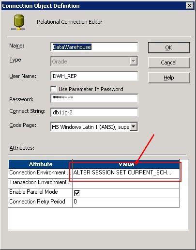 Powercenter Workflow Relational Connection Alter Session