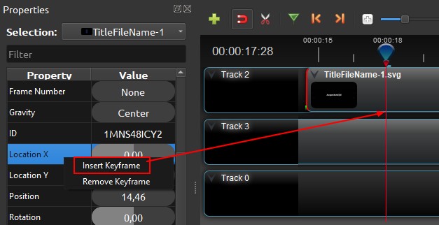 Openshot Insert Keyframe