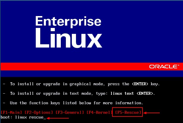 Oel Linux Rescue Mode