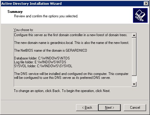 Adsi Installation Summary
