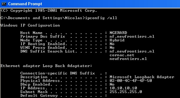 Command Dos Loop Back