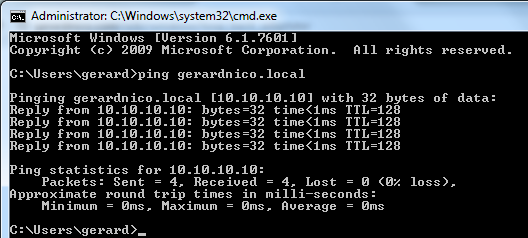 Ping Loopback Adapter