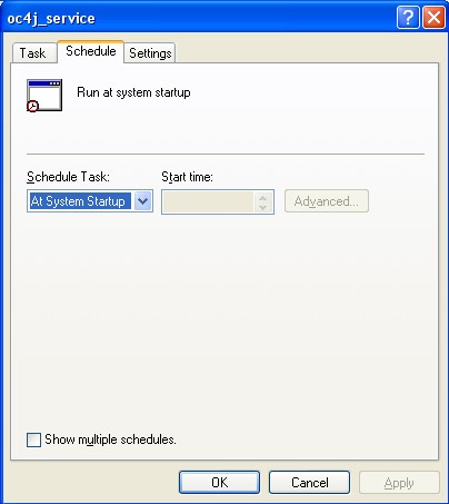 Scheduled Task Oc4j Startup