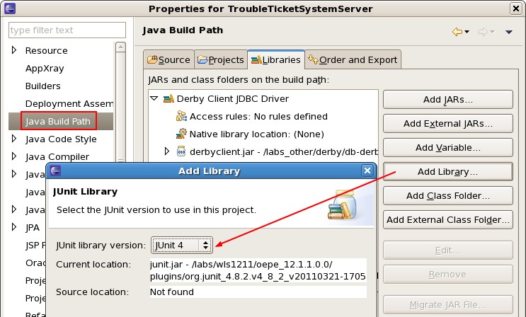Eclipse Oepe Junit Library