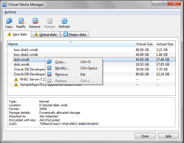 Virtualbox Media Manager
