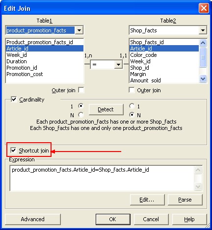 Bobj Shortcut Join Properties