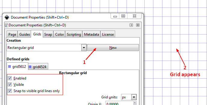 Inkscape New Grid