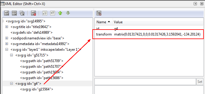 Inkscape Transform Matrix