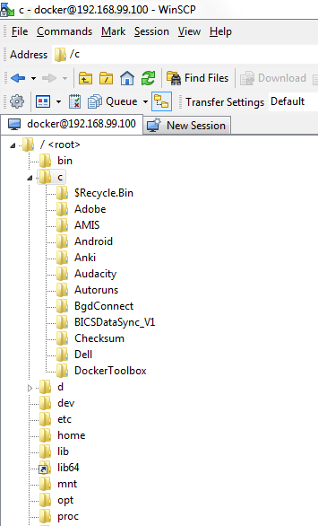 Docker Machine Via Winscp