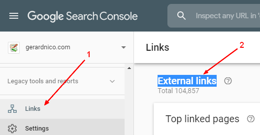 Google Search Console Links