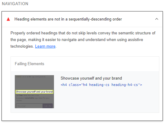 Html Heading Sequentiel Order