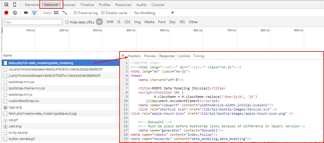 Chrome Devtool Network