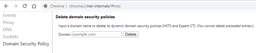 Hsts Delete Chrome