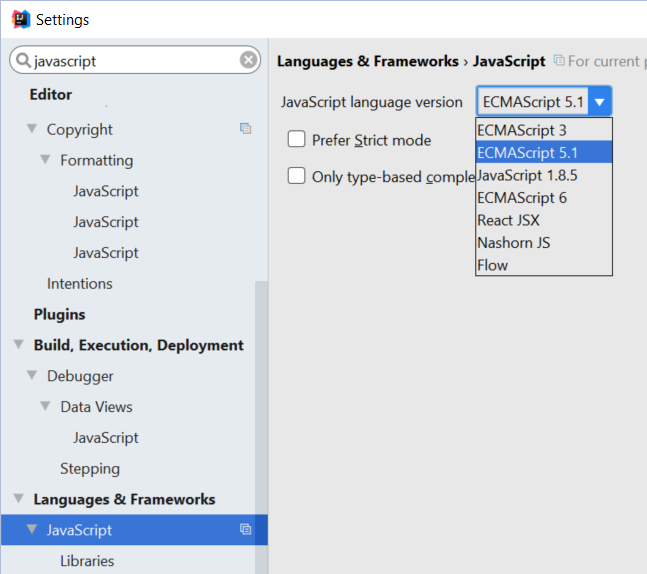 Idea Javascript Version