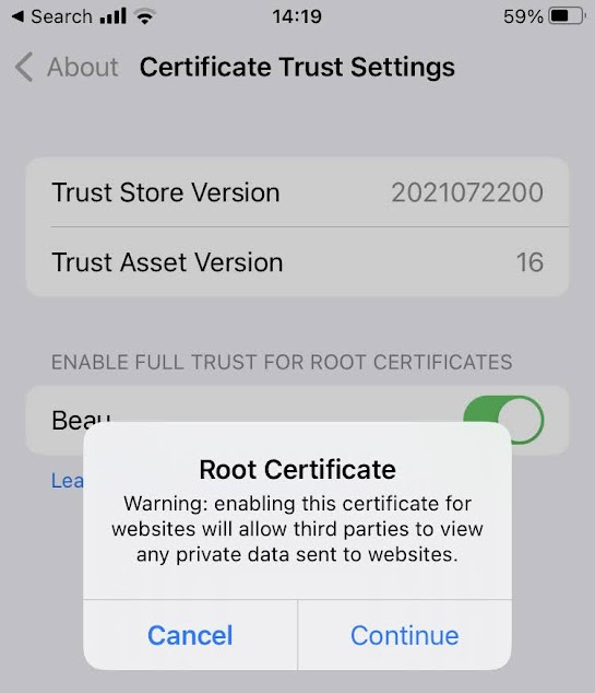 Iphone Trust Root Certificate