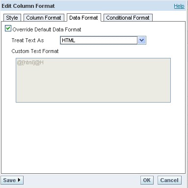 Obiee Column Format Html